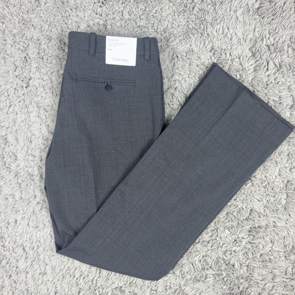 Calvin Klein Women's Modern Fit Dress Pants Charcoal Gray Size 6 New With Tag